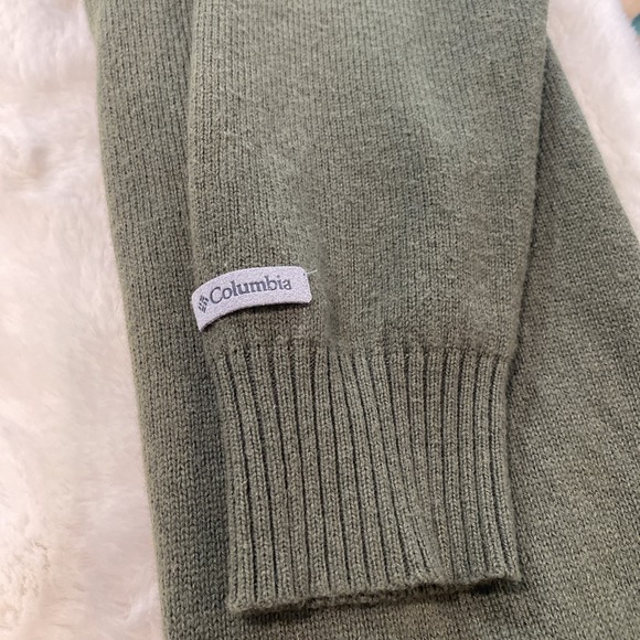 Columbia Mens Mock Neck 1/4 Zip Pullover Sweater, Olive Green, Knit Long Sleeve - Picture 8 of 9